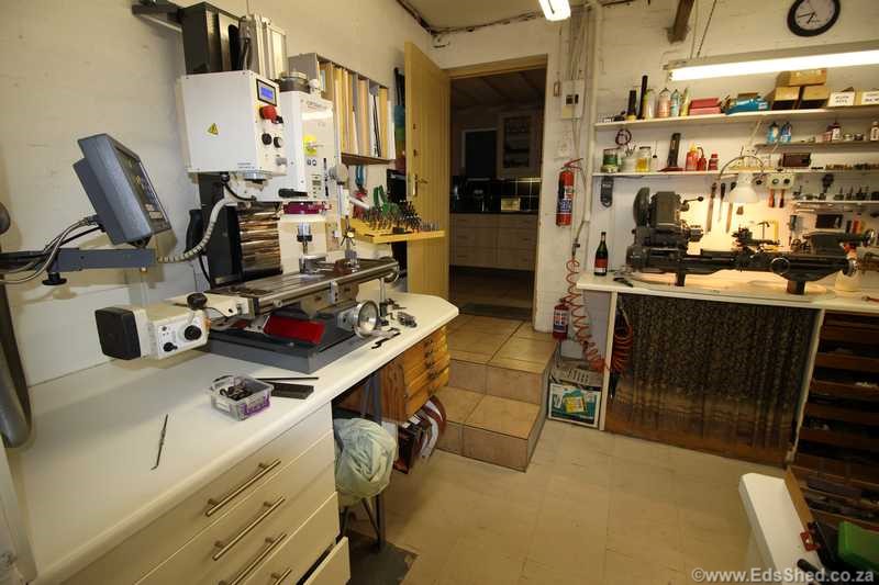 The non-woodworking room has the Optimum milling machine and Myford lathe. A less dusty air-conditioned environment.